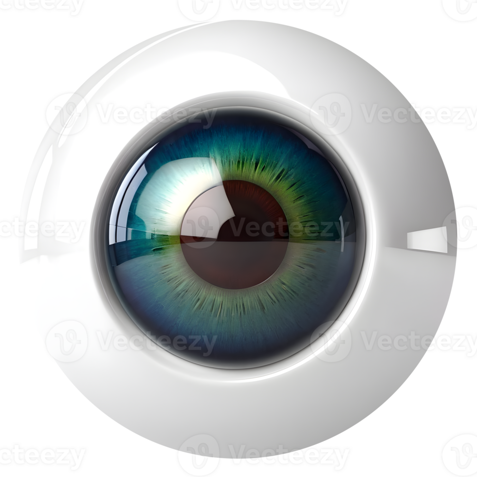 ai genererad eyeball medicinsk illustration, 3d tolkning av mänsklig kropp png