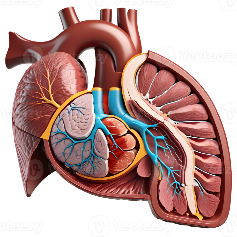 ai gegenereerd menselijk lever medisch illustratie, 3d renderen van menselijk lichaam png
