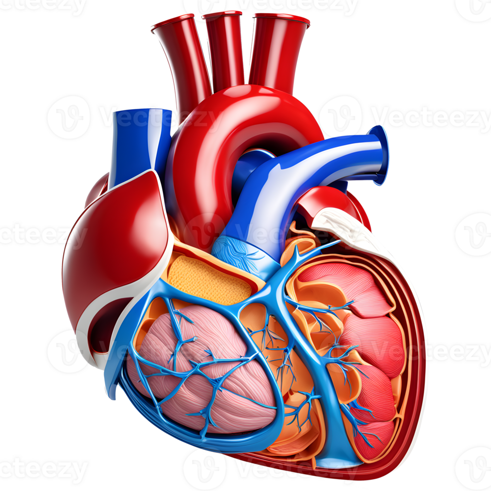 ai generato umano cuore medico illustrazione, 3d interpretazione di umano corpo png