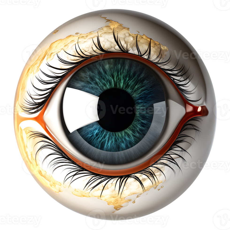 AI generated Eyeball medical illustration, 3d rendering of human body png