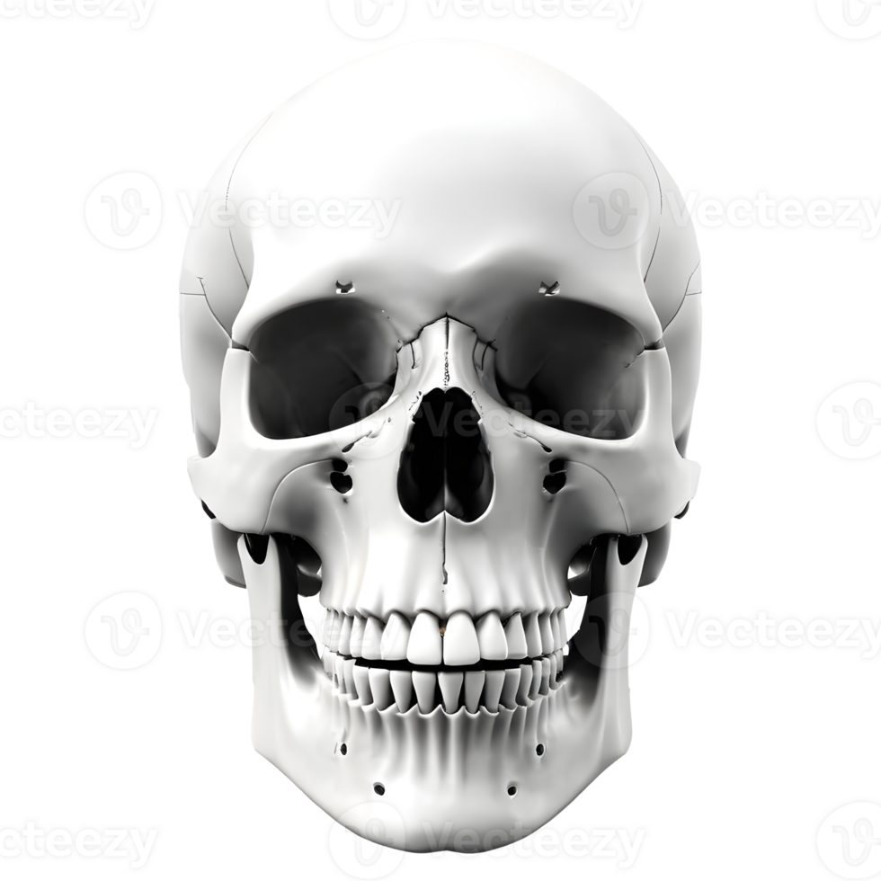 AI generated Human skull medical illustration, 3d rendering of human body png