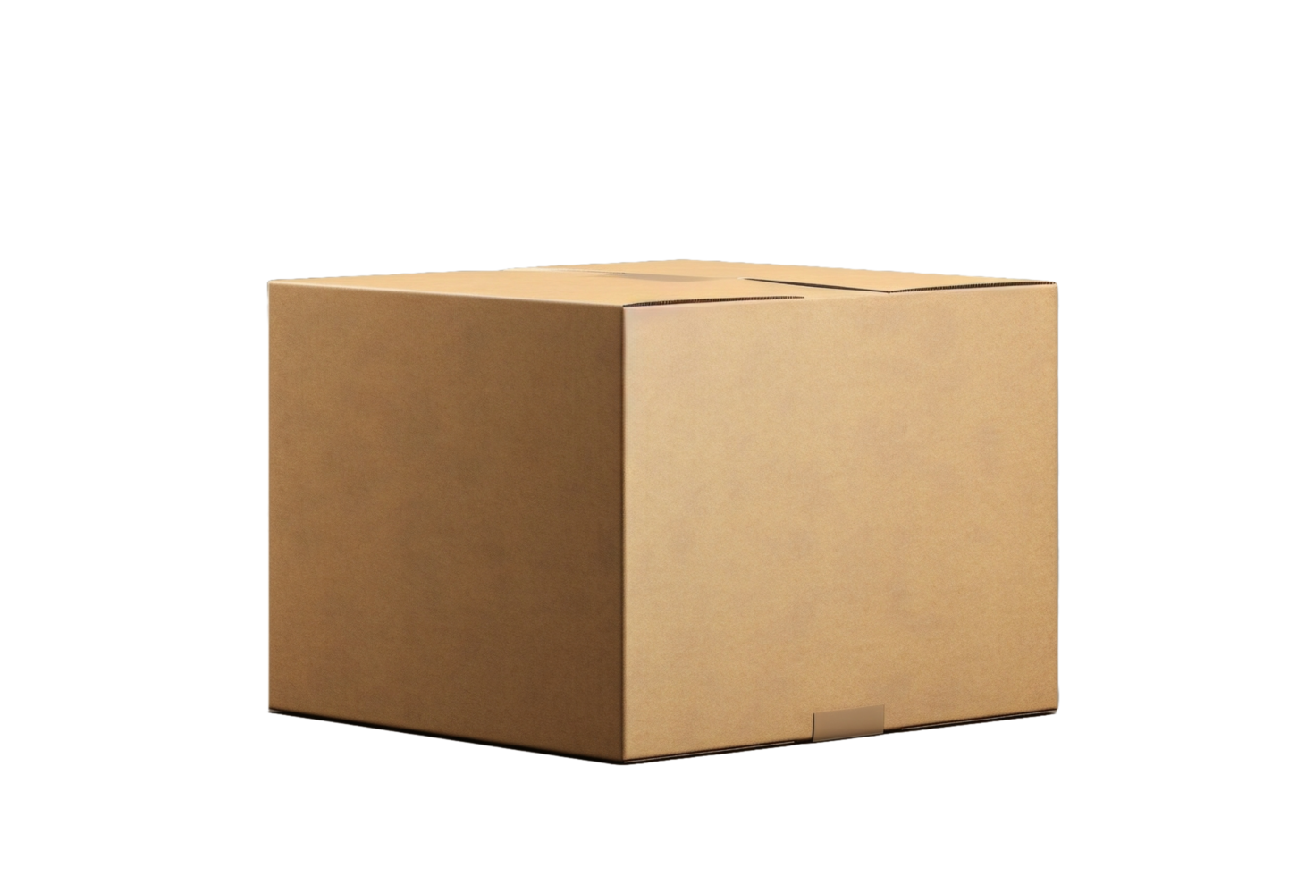AI generated a brown cardboard box on a transparent background png