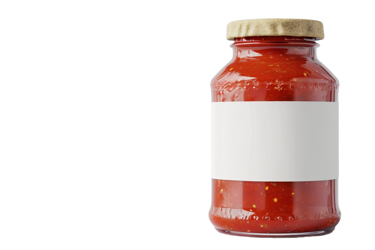 ai generato un' vaso di pomodoro salsa su un' trasparente sfondo png