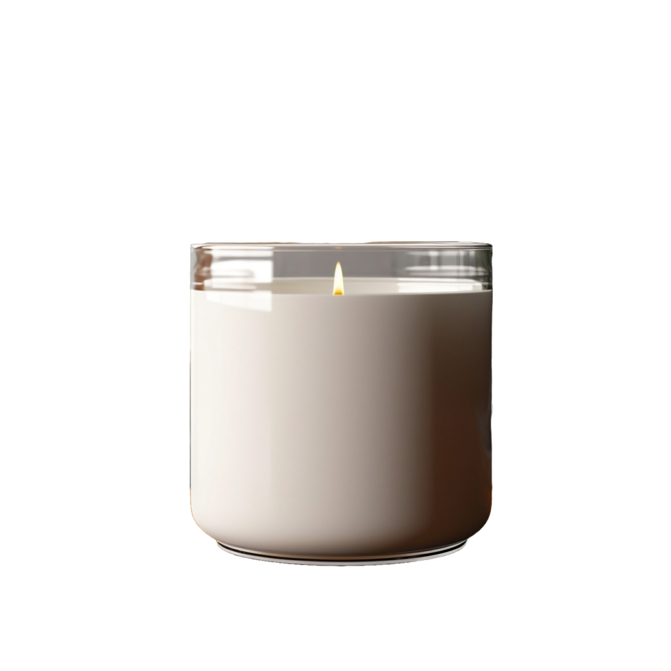 AI generated a white candle on a transparent background png