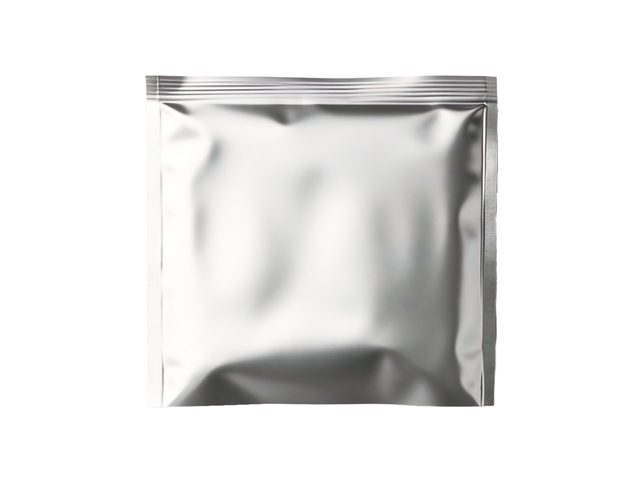 AI generated a silver foil pouch on a transparent background png