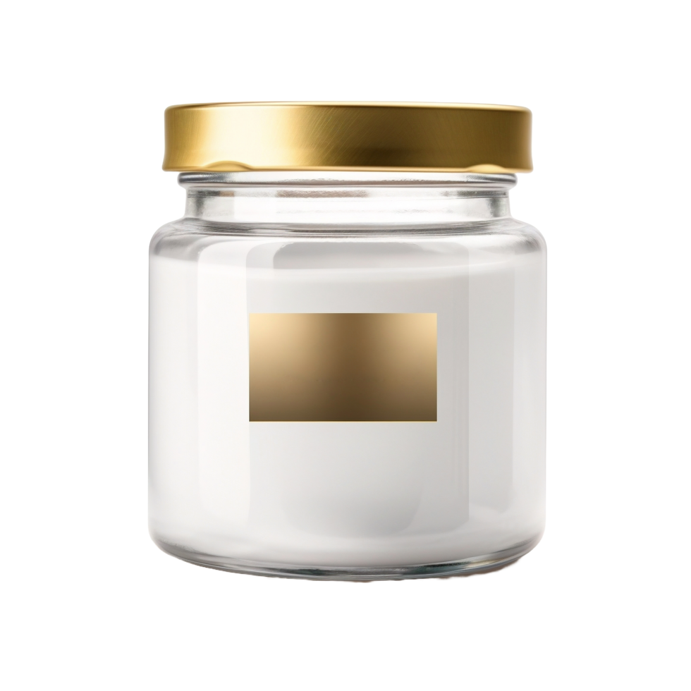 AI generated a jar  with gold lid on a transparent background png