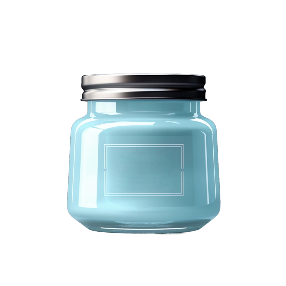 AI generated blue jar with lid on transparent background png