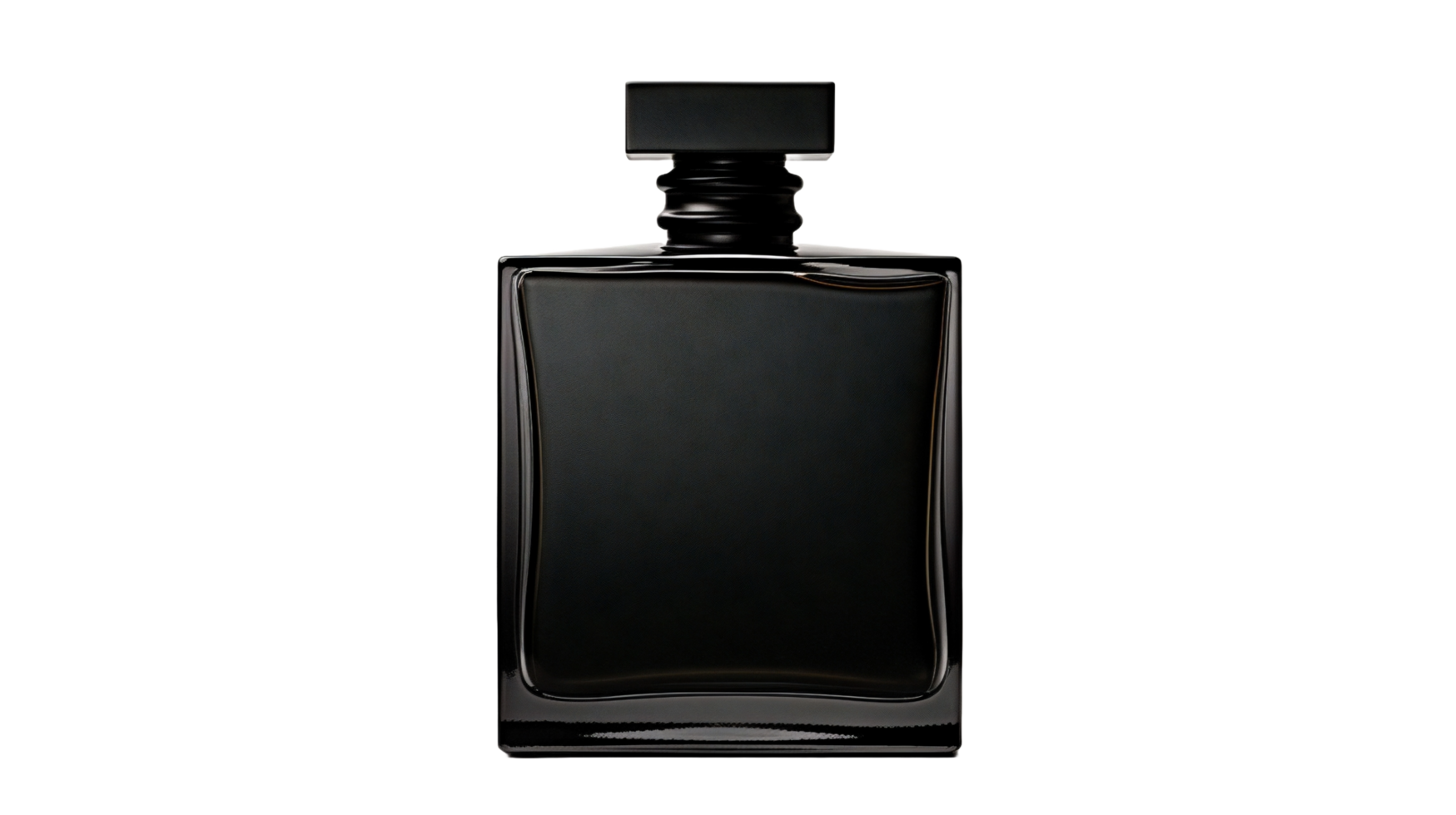 AI generated a black perfume bottle on a transparent background png