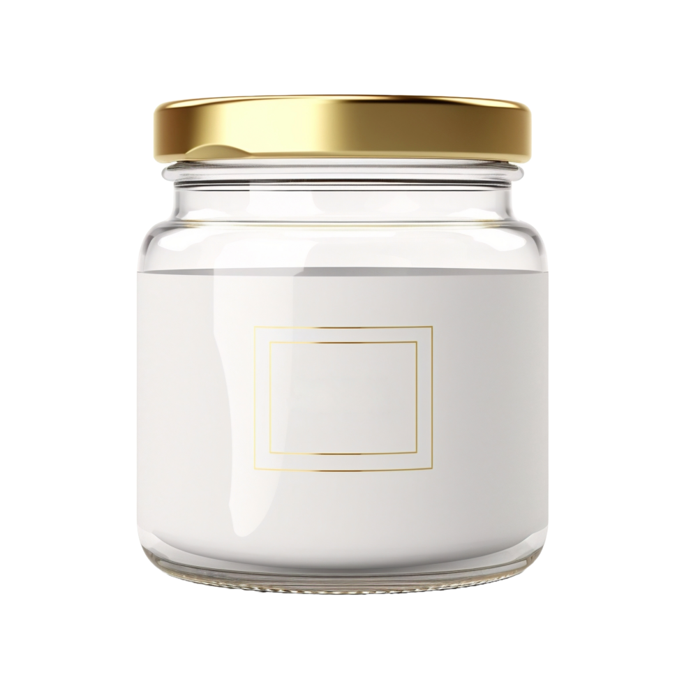 AI generated a jar  with gold lid on a transparent background png