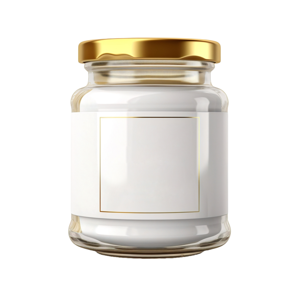 AI generated a jar  with gold lid on a transparent background png