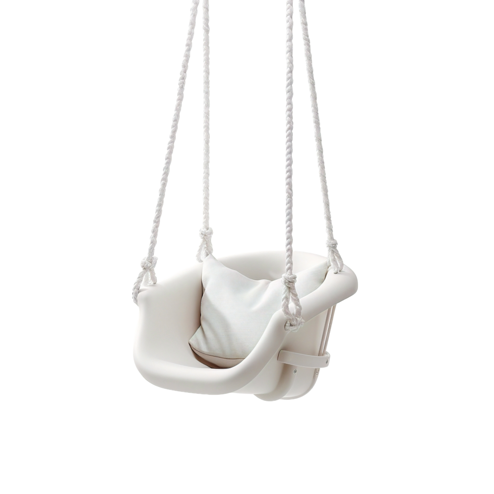 AI generated a white swing on a transparent background png