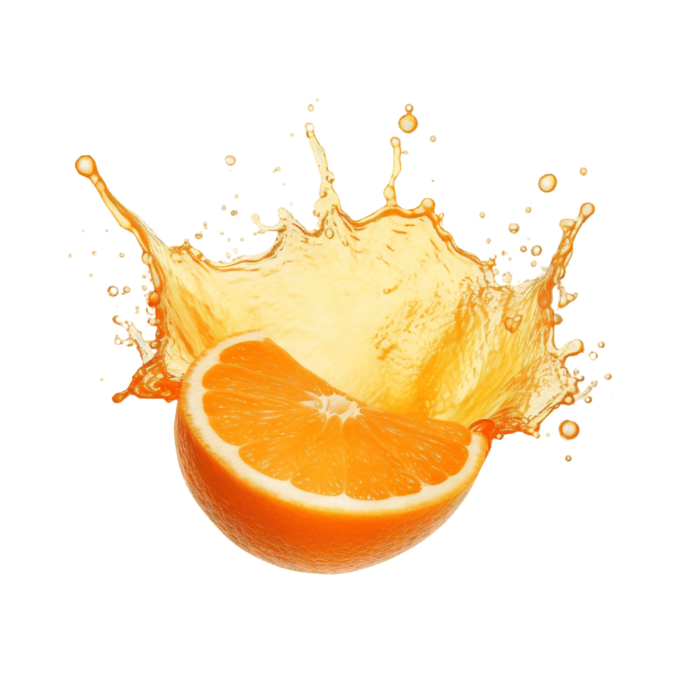 ai generiert Orange Saft Spritzen mit Orange Scheiben png