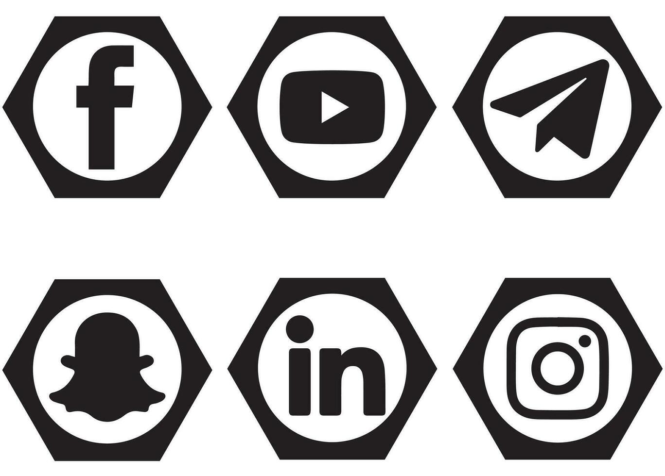 AI generated social media icons set vector