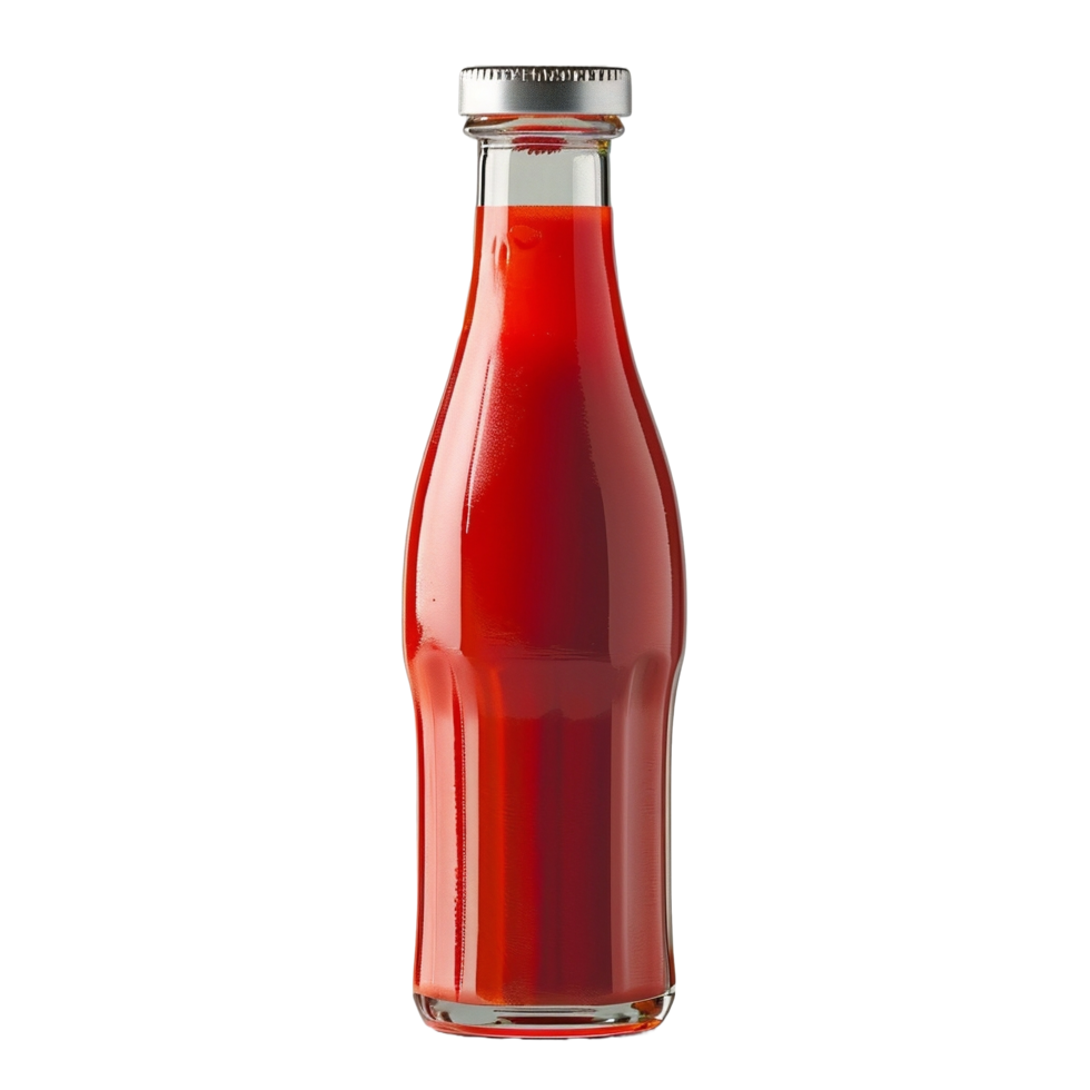 AI generated a bottle of red ketchup on a transparent background png
