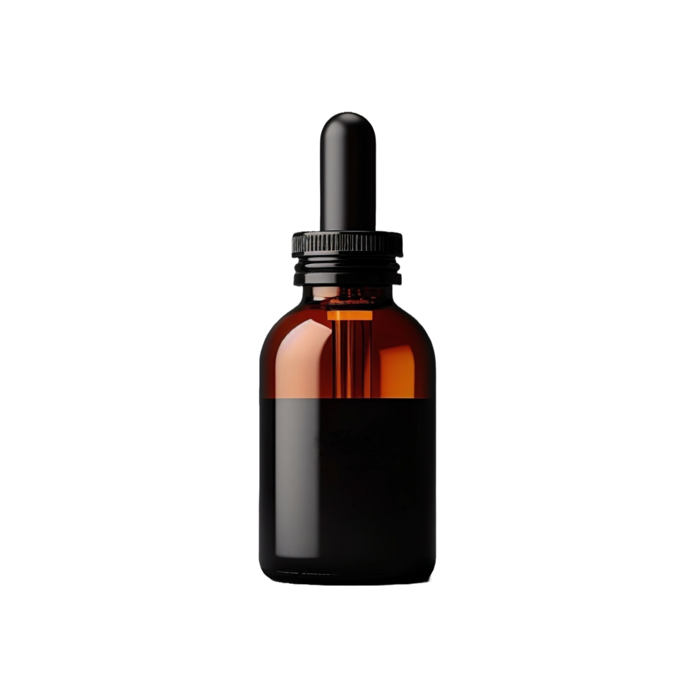 AI generated bottle of essential oil isolated on transparent background png