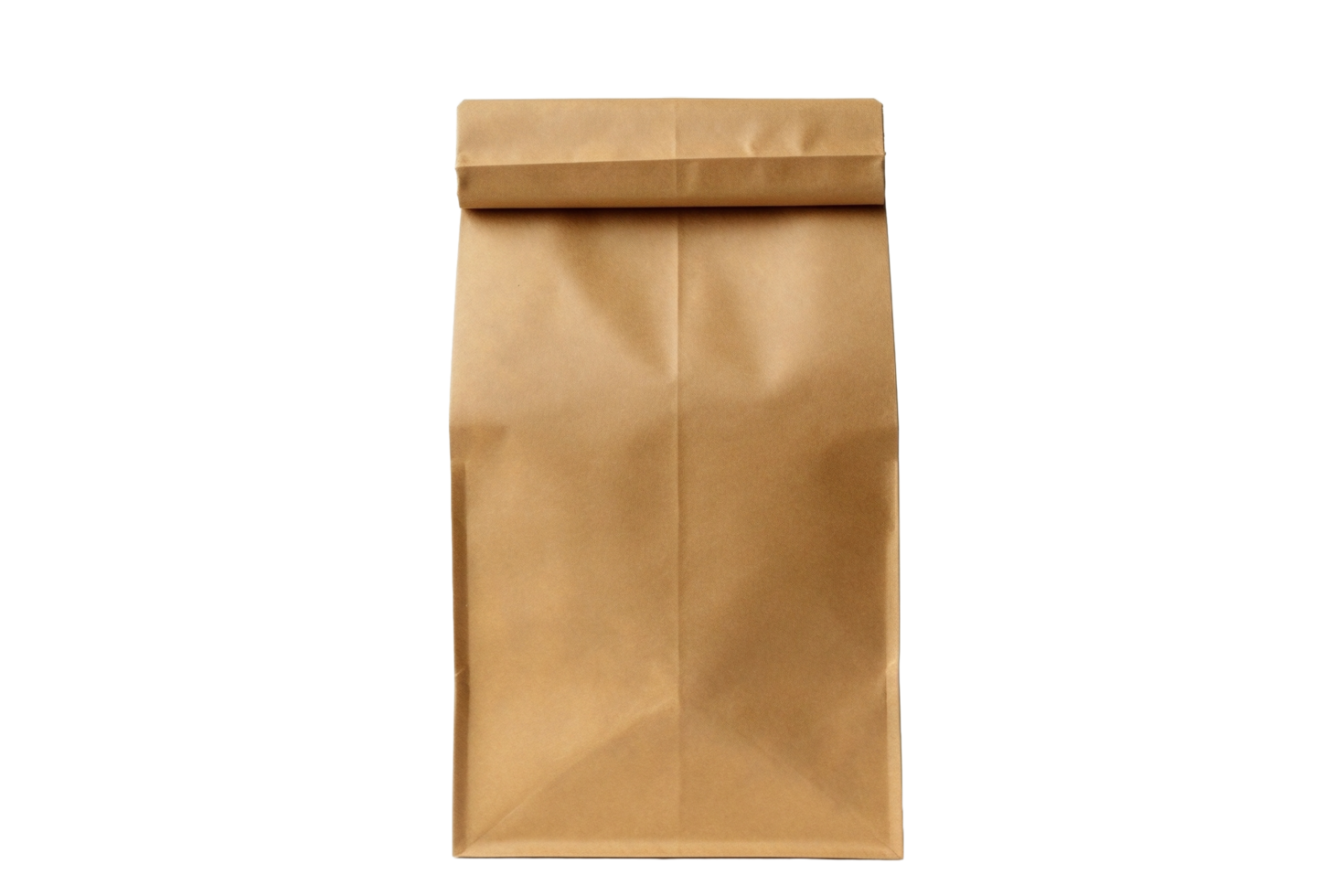 AI generated brown paper bag on transparent background png