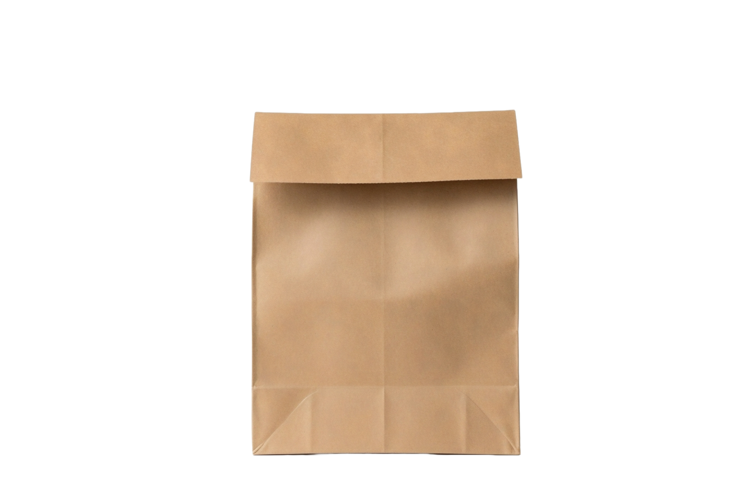 AI generated brown paper bag on transparent background png