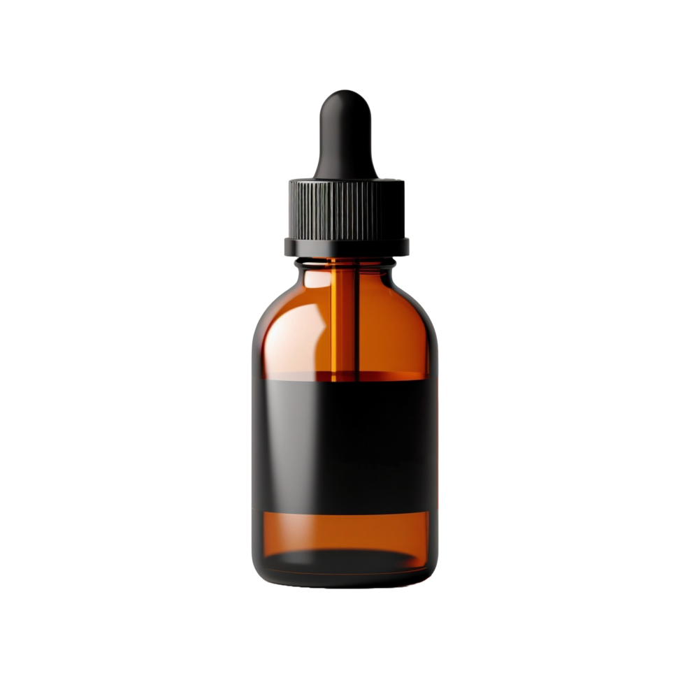 AI generated bottle of essential oil isolated on transparent background png