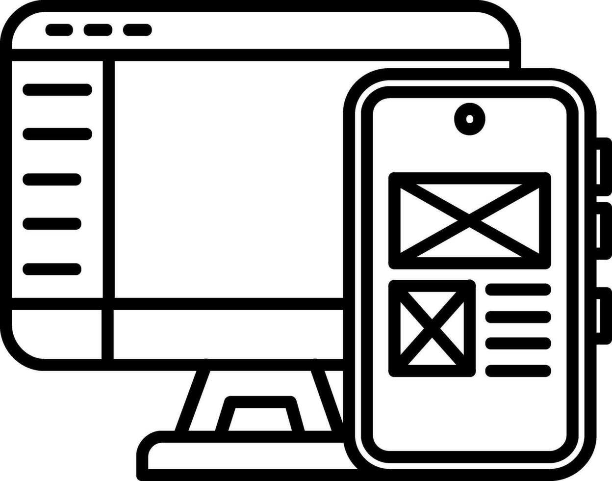Responsive design Line Icon vector