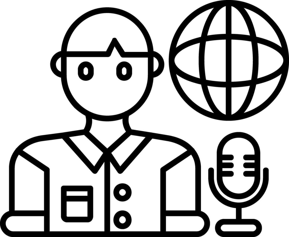 Broadcaster Line Icon vector