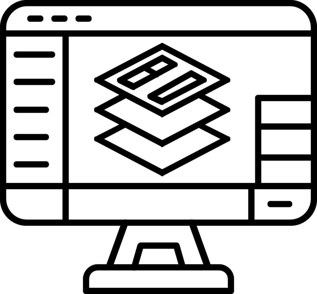 Layers Line Icon vector