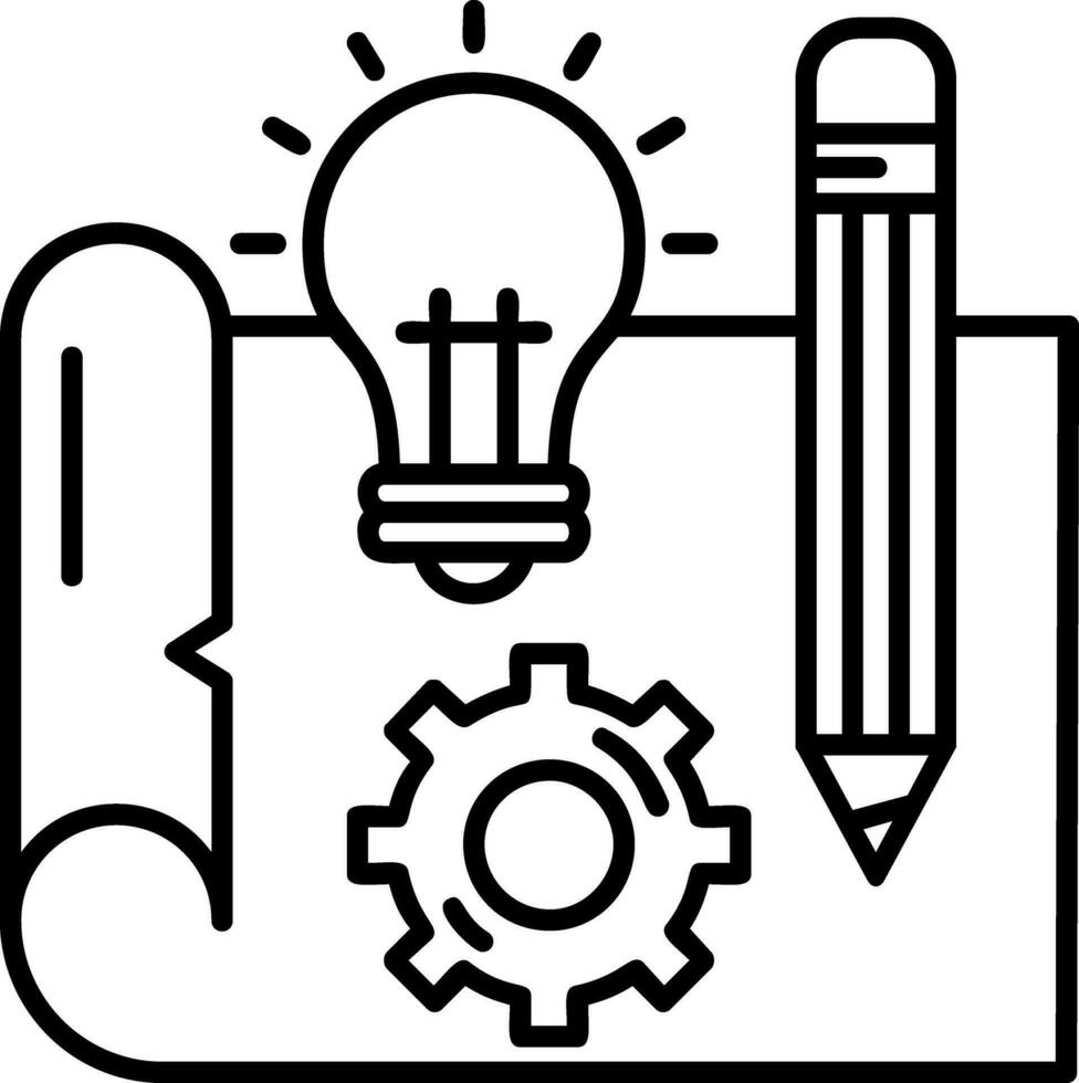 Blueprint Line Icon vector