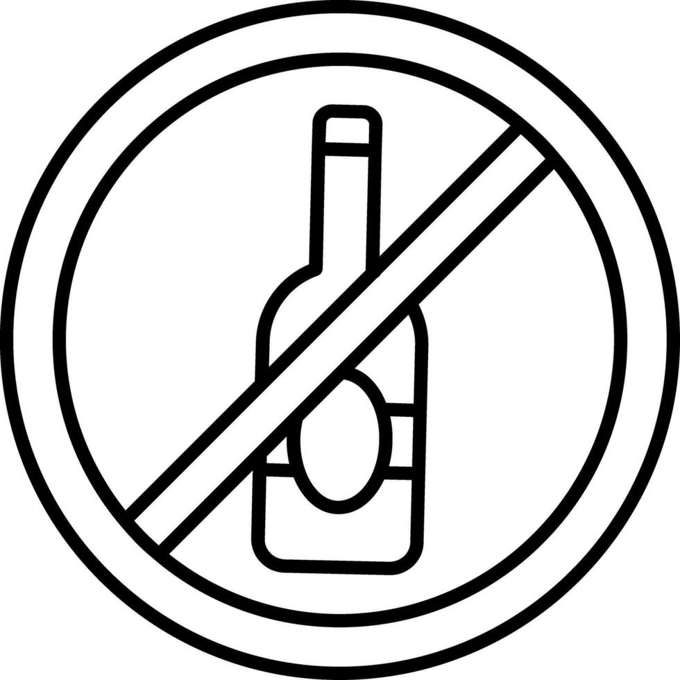 sin icono de línea de alcohol vector