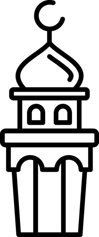 icono de línea de minarete vector