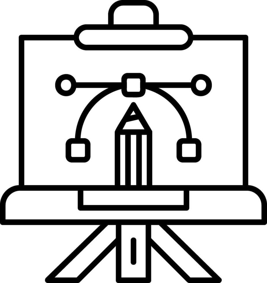 icono de línea de lienzo vector