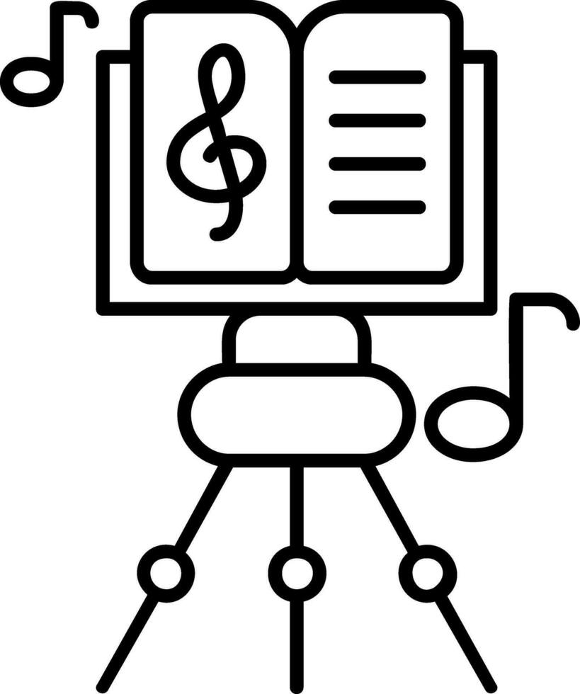 icono de línea de partitura musical vector