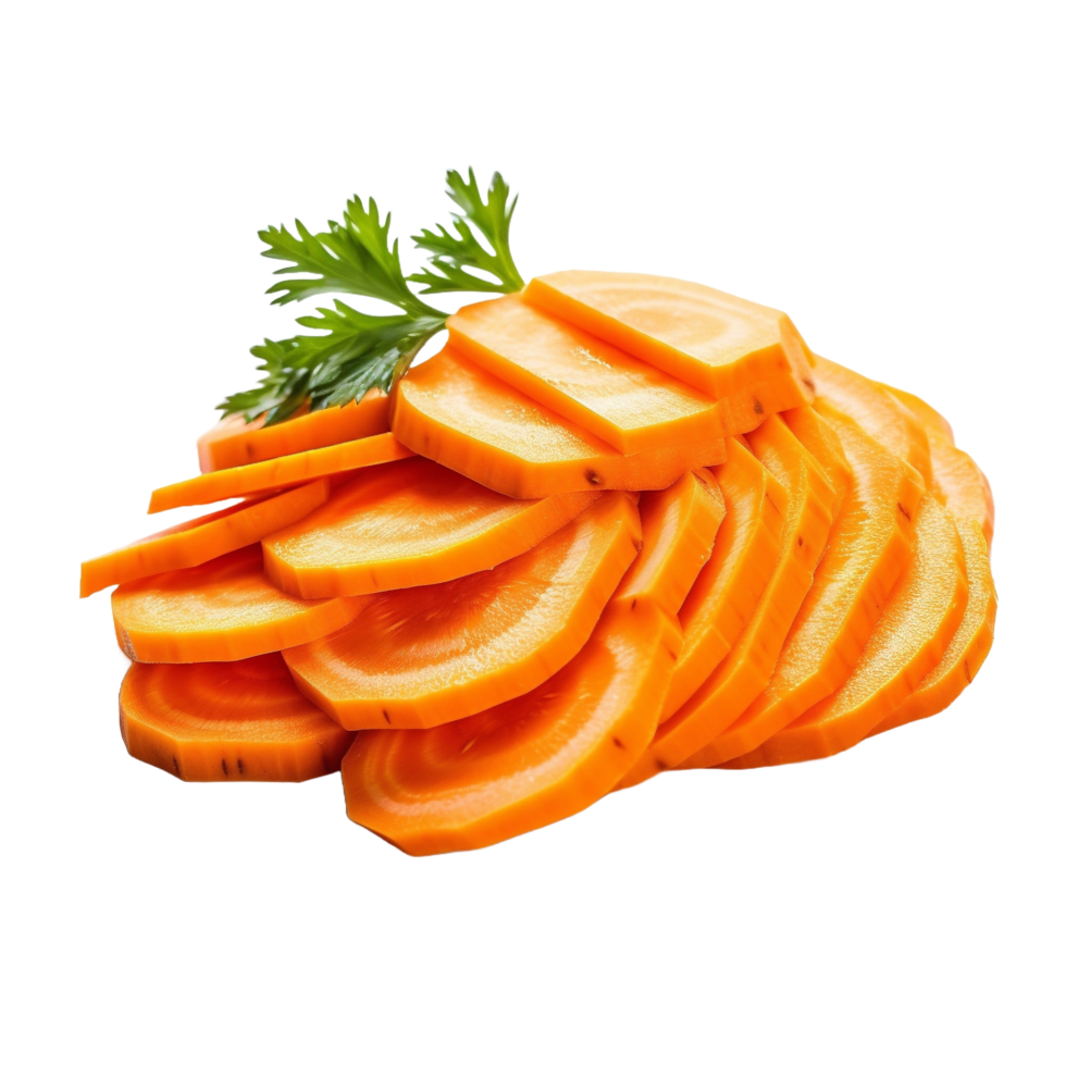 AI generated carrot slices on a transparent background png
