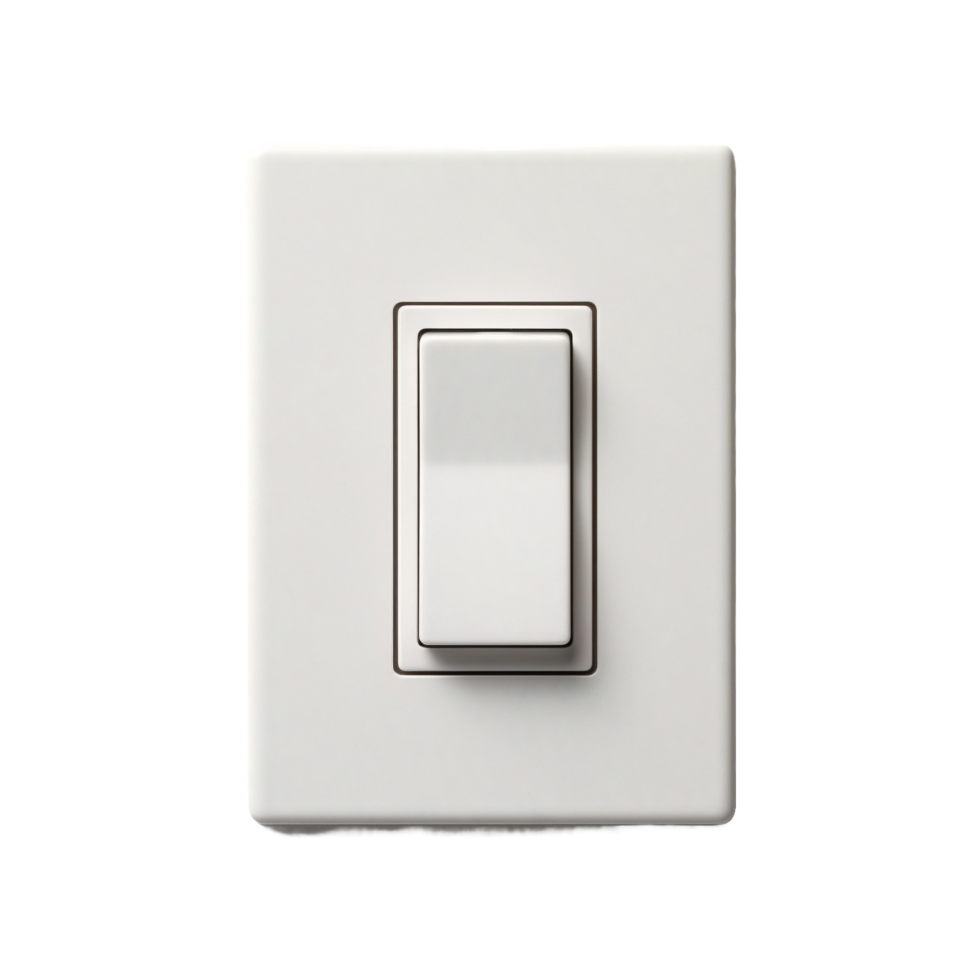 AI generated a white light switch on a transparent background png