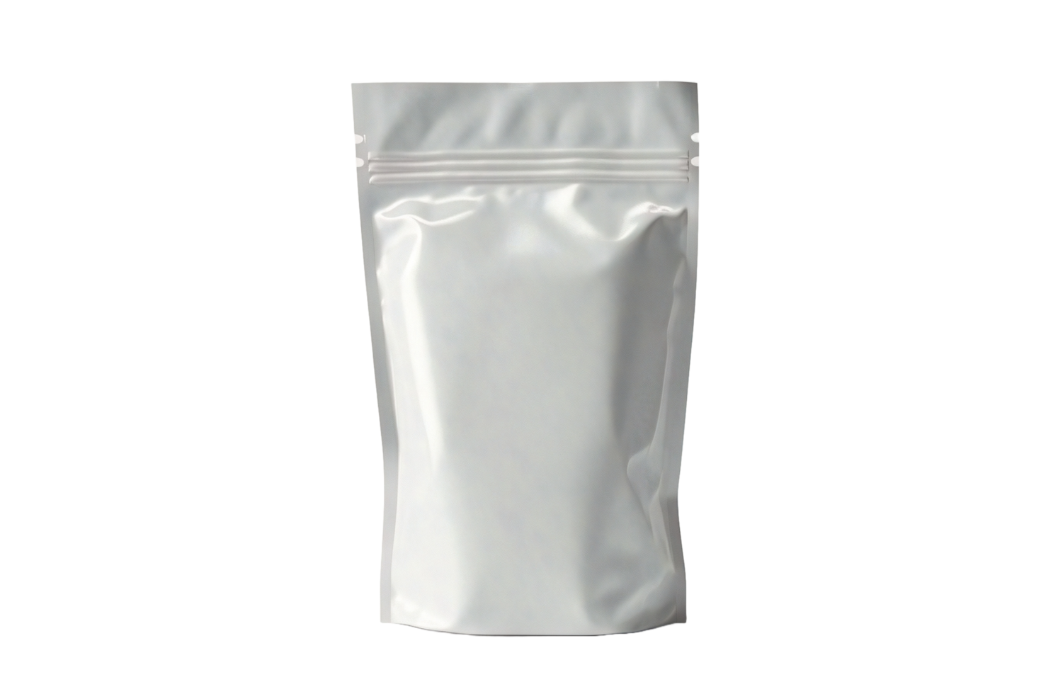 AI generated a white plastic pouch on a transparent background png