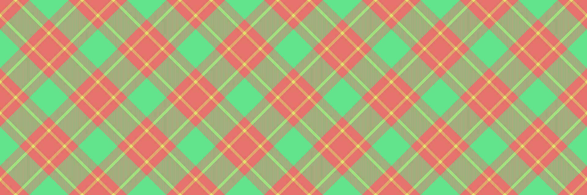 King check fabric vector, vibrant tartan textile plaid. Identity background seamless texture pattern in red and green colors. vector