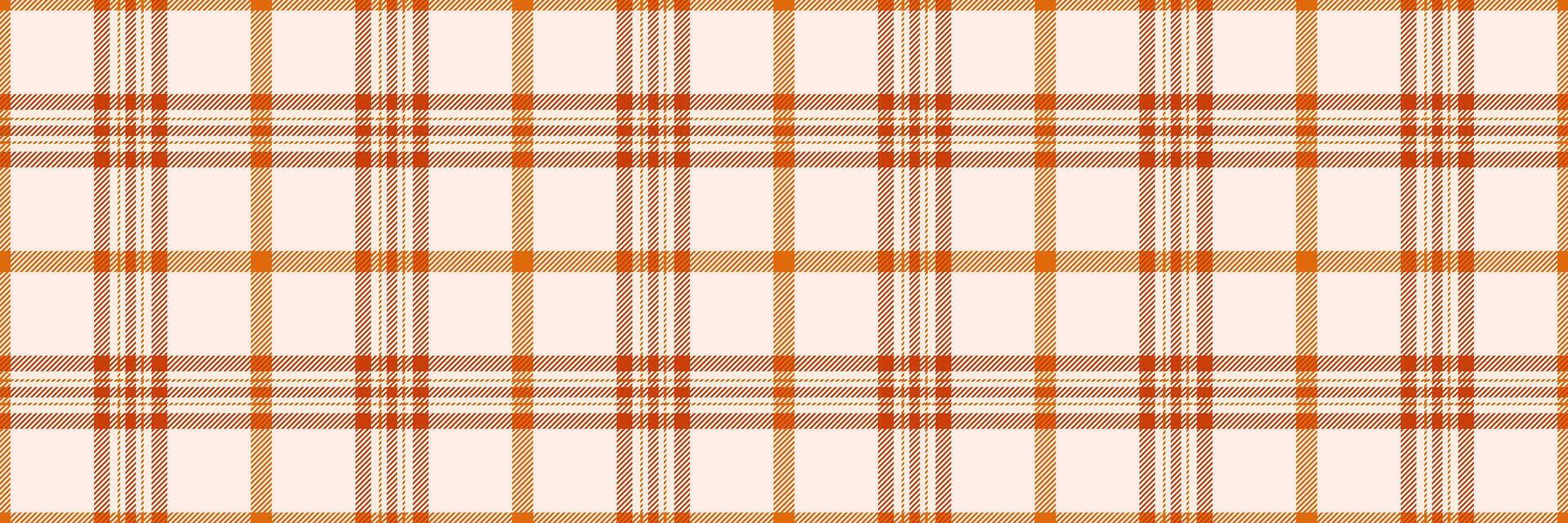 Ornament background check fabric, outfit texture pattern tartan. Sofa vector plaid seamless textile in orange and linen colors.