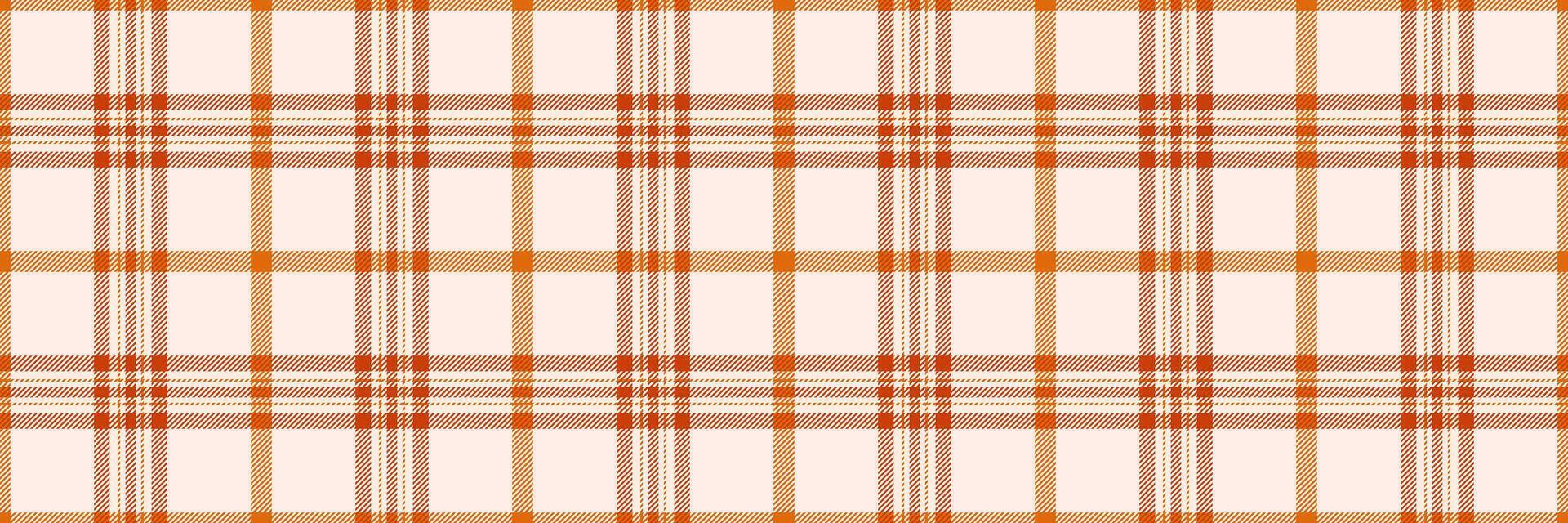 Ornament background check fabric, outfit texture pattern tartan. Sofa vector plaid seamless textile in orange and linen colors.