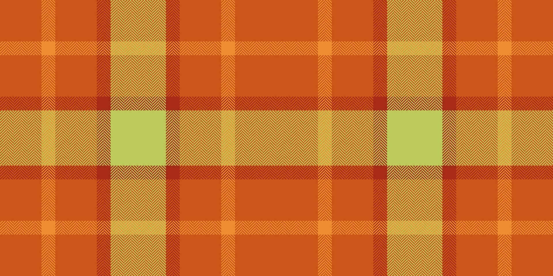 Delicate check texture tartan, masculine background pattern textile. Rustic plaid fabric seamless vector in orange and lime colors.