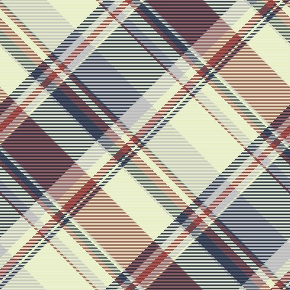 Satin fabric background check, square seamless pattern tartan. Folded plaid textile vector texture in light and dark colors.