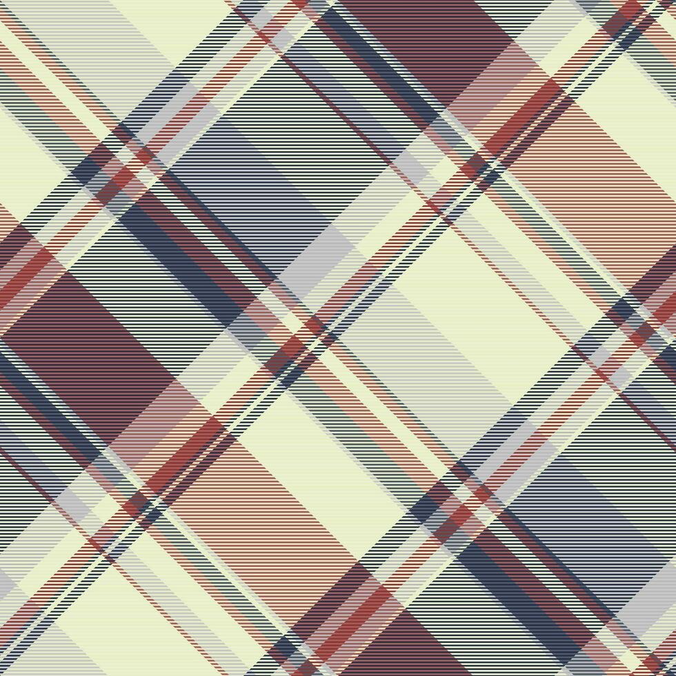 Satin fabric background check, square seamless pattern tartan. Folded plaid textile vector texture in light and dark colors.