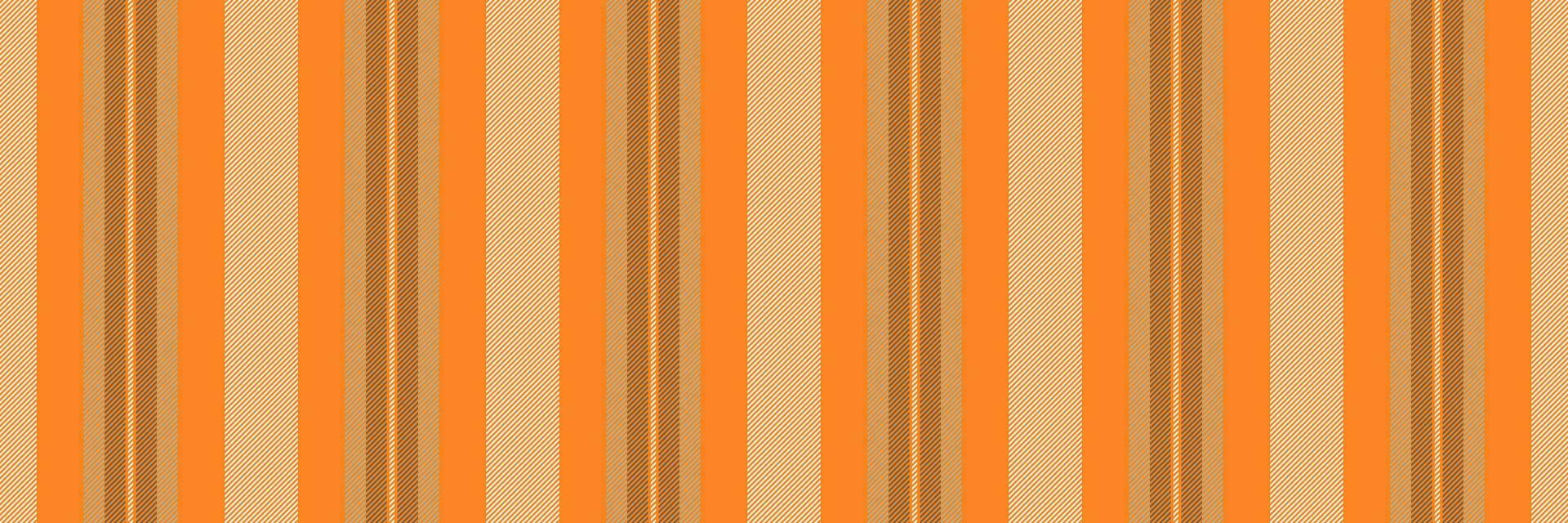 Graphic seamless fabric vector, screen textile background vertical. Sewing texture lines stripe pattern in orange and white colors. vector