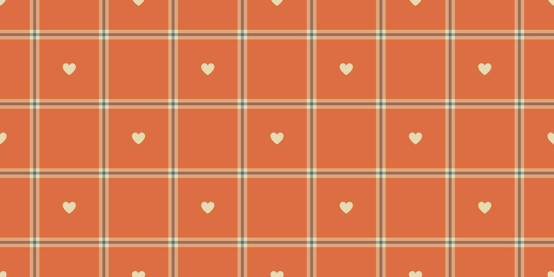 Gingham pattern with hearts. Seamless tartan vichy check plaid for gift card, wrapping paper, invitation on Valentines Day print vector