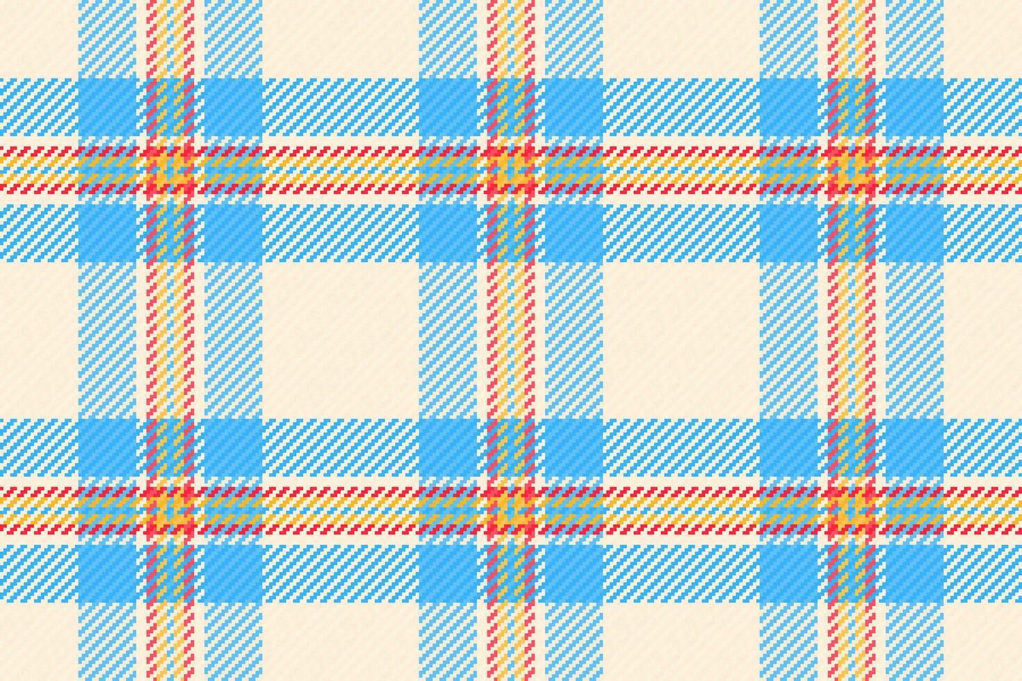Material vector textile texture, romance plaid fabric seamless. Teenager pattern tartan background check in cyan and old lace colors.