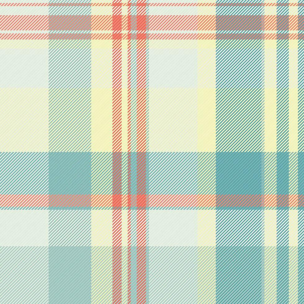 Fibrous background plaid textile, genuine tartan texture fabric. Deluxe check pattern vector seamless in light and white colors.