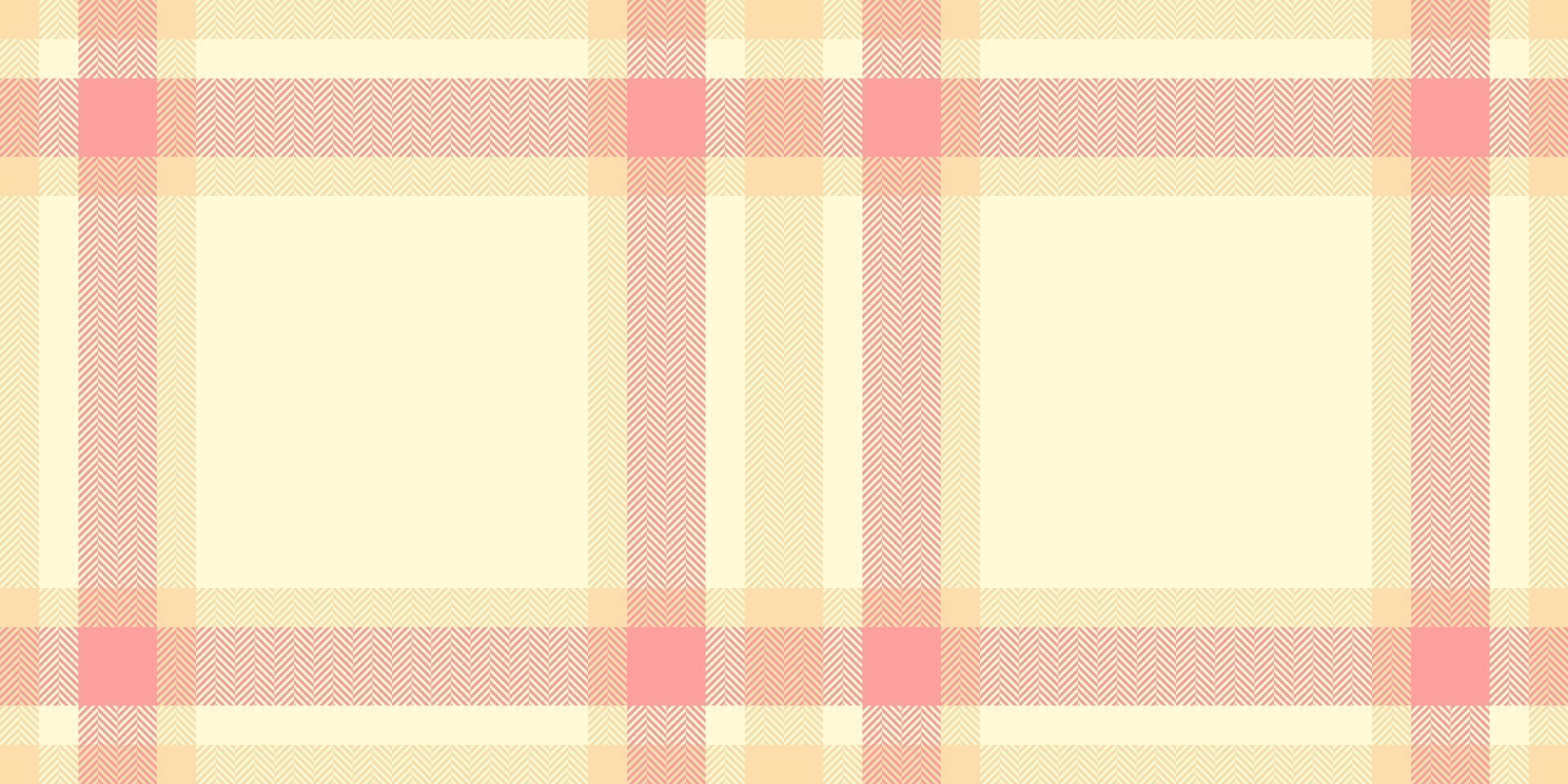 Dining check background plaid, direct tartan seamless texture. Classic vector pattern fabric textile in light goldenrod yellow and navajo white colors.