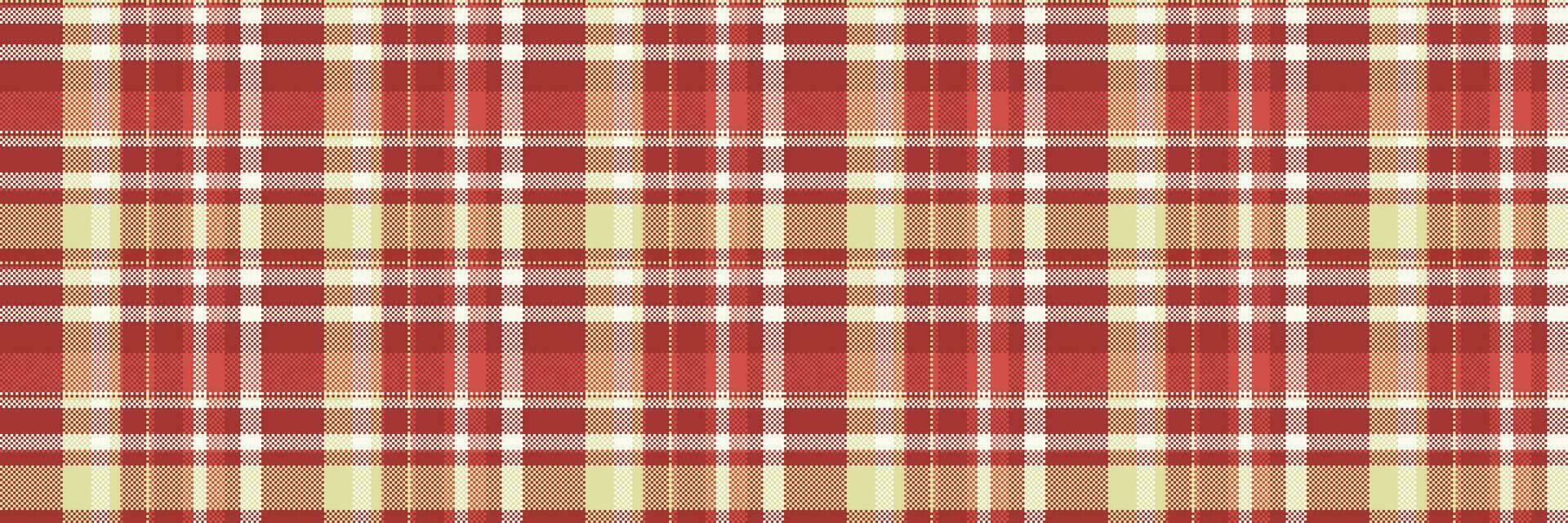 Regular fabric texture background, neutral textile tartan vector. Hispanic check plaid seamless pattern in red and sea shell colors. vector