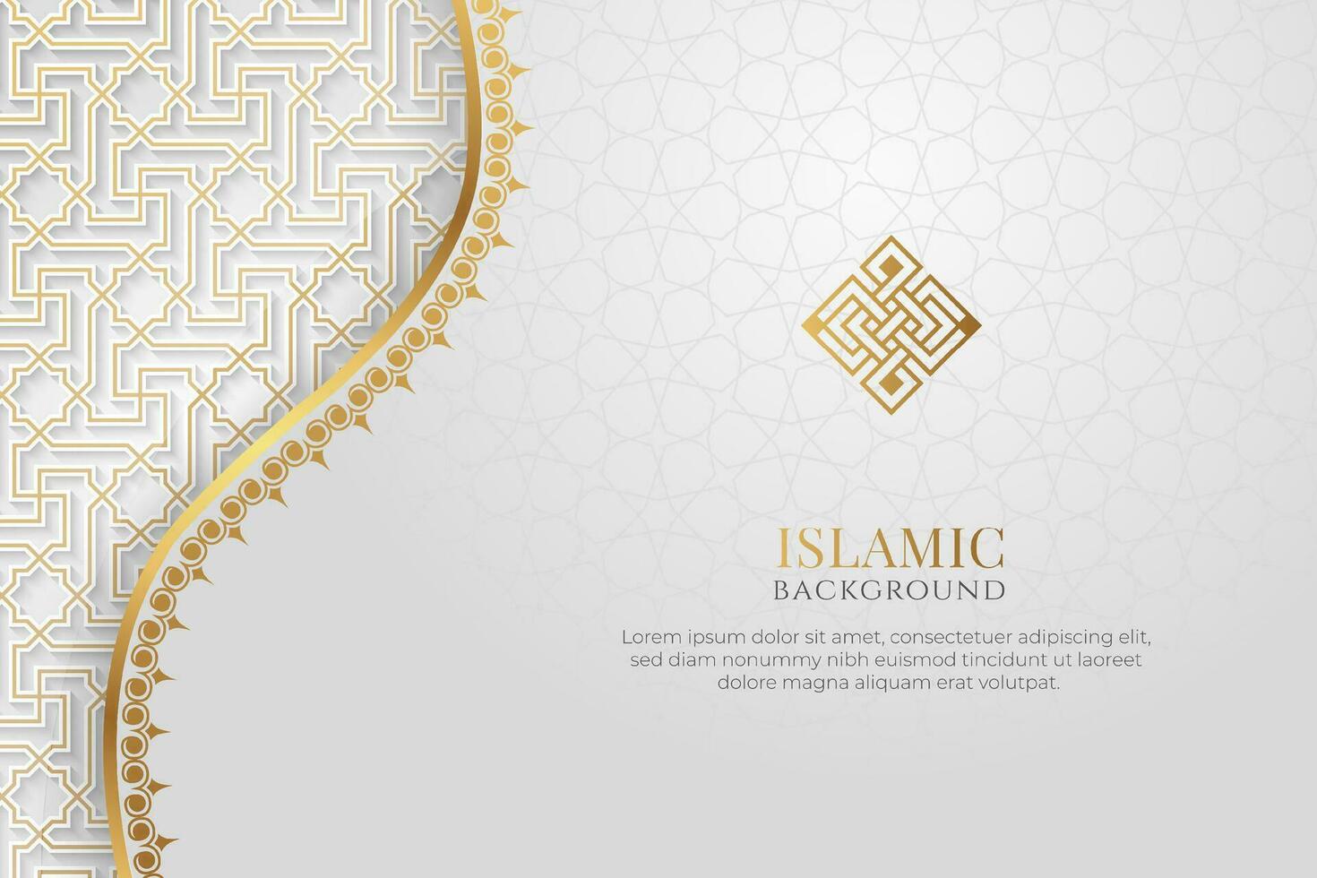 Arabic Islamic Elegant White Luxury Ornament Background with Copy Space for Text vector