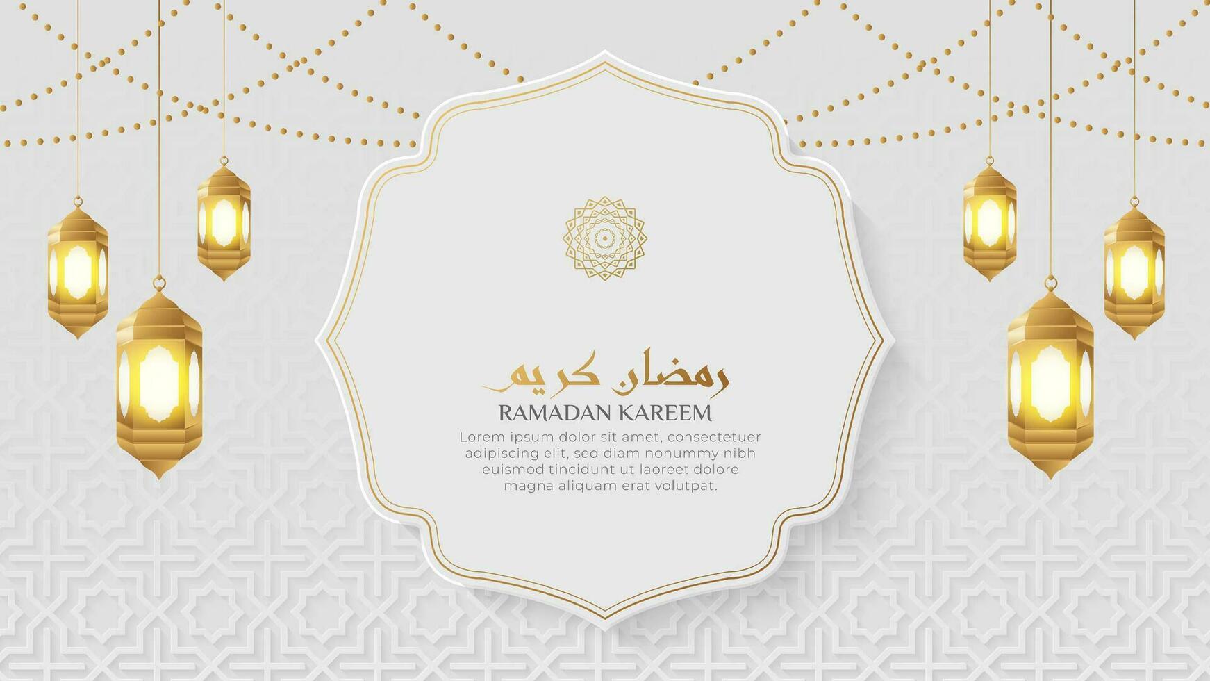 Ramadan Kareem Islamic Ornamental Background with Arabic Pattern and Decorative Ornaments vector