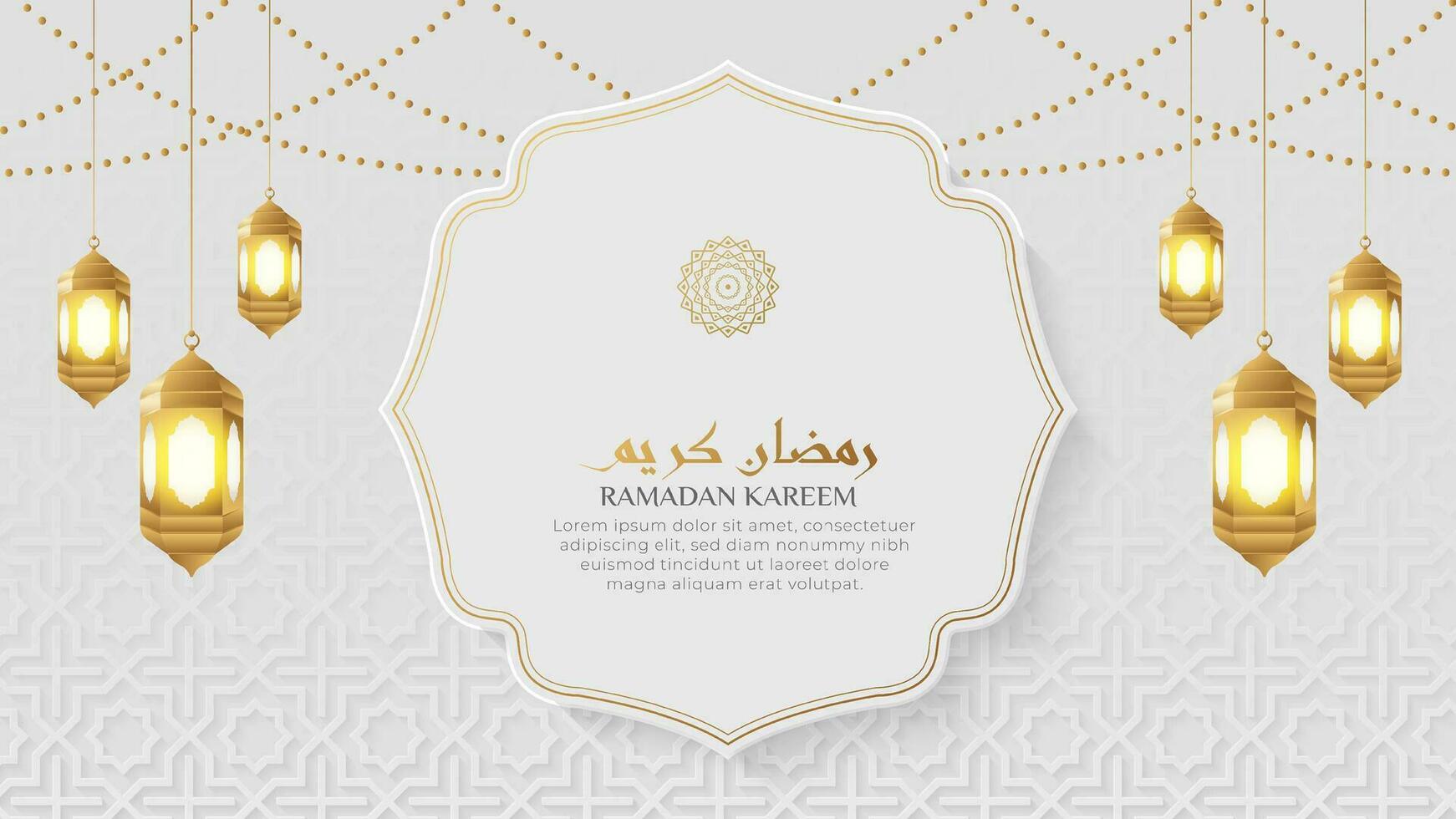 Ramadán kareem islámico ornamental antecedentes con Arábica modelo y decorativo adornos vector