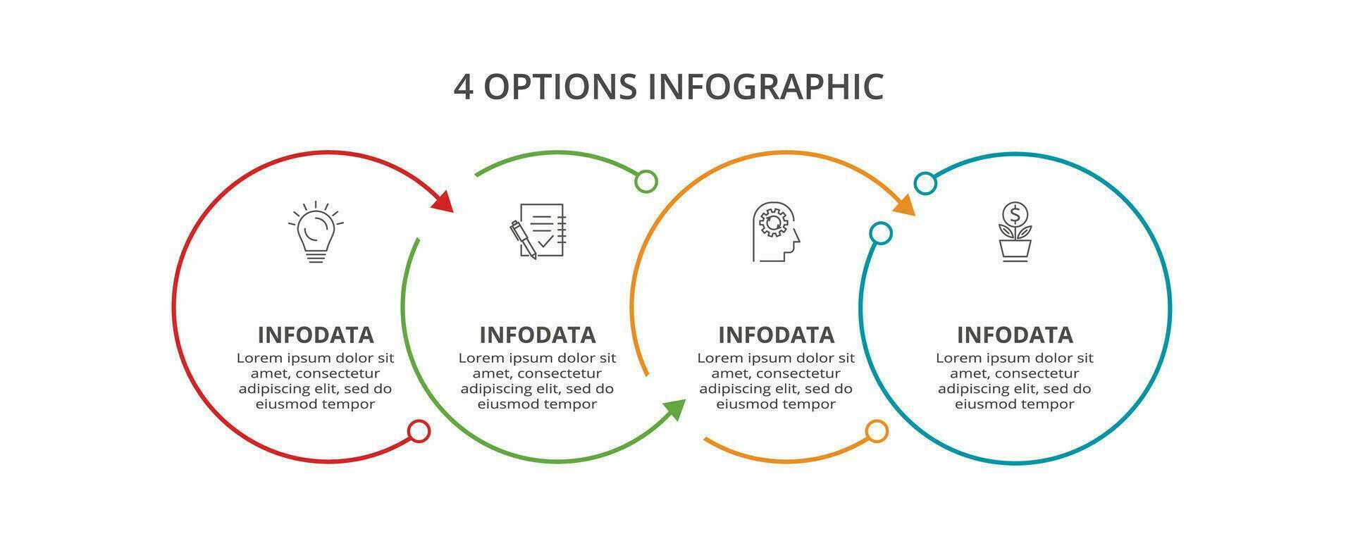Line concept for infographic with 4 steps, options, parts or processes. Business data visualization. vector