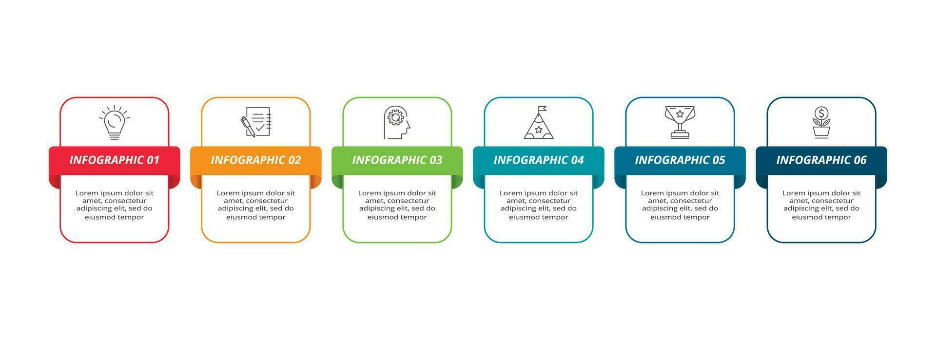 Line concept for infographic with 6 steps, options, parts or processes. Business data visualization. vector